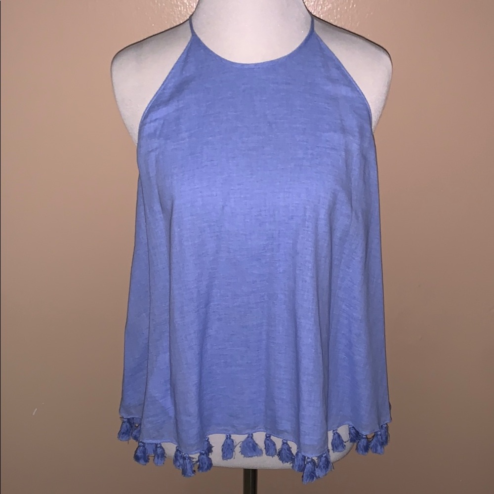 Tory Burch Baby Blue Relaxed Tank Top
